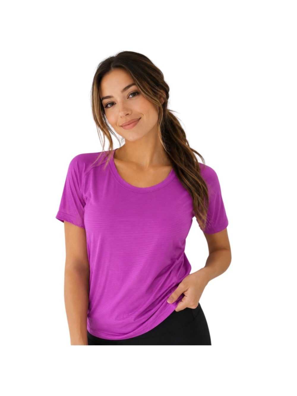 Tek Gear DryTek Women’s XL Performance Athletic Top Purple Short Sleeve Workout